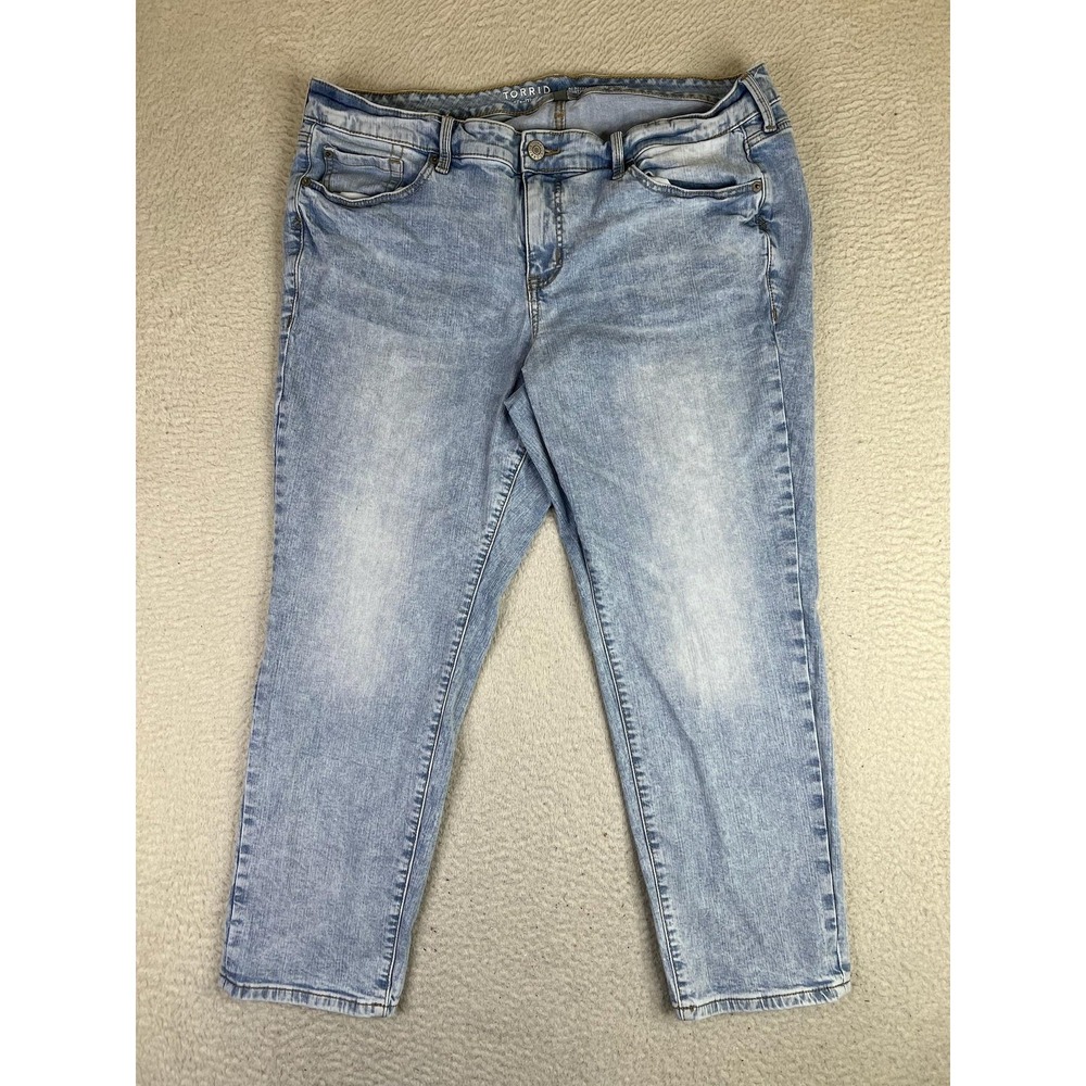 Torrid Perfect Boyfriend Ankle Jeans Womens 18S Blue Vintage Stretch Denim‎